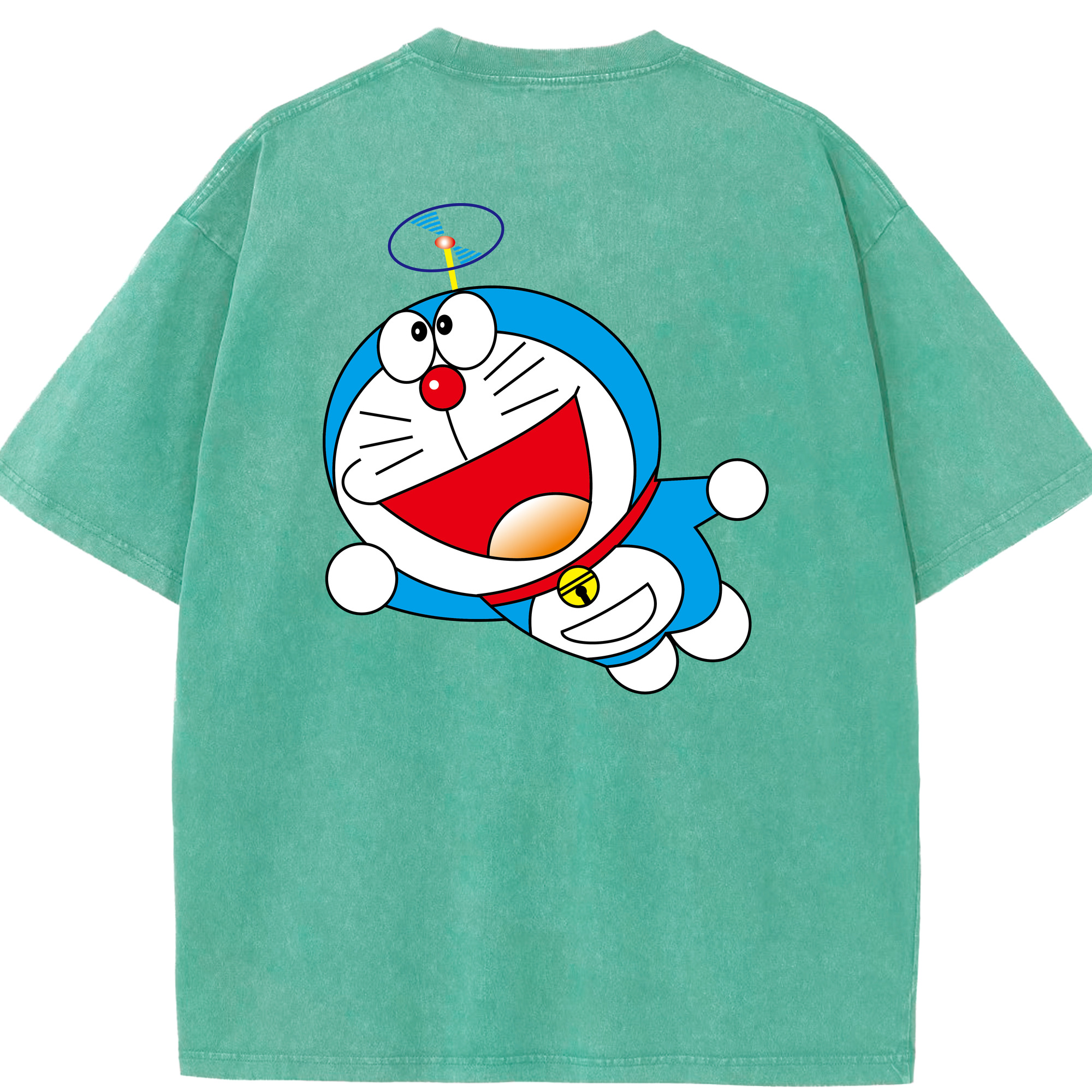 （画像用） ドラえもん Doraemon 綿100% ヴィンテージ風 半袖Tシャツ（背面プリント）